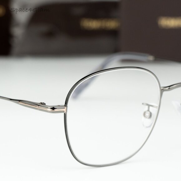 BRAND NEW Tom Ford Women Eyeglasses Gunmetal Blue Block Round FT5790-K/O 008 main image 5